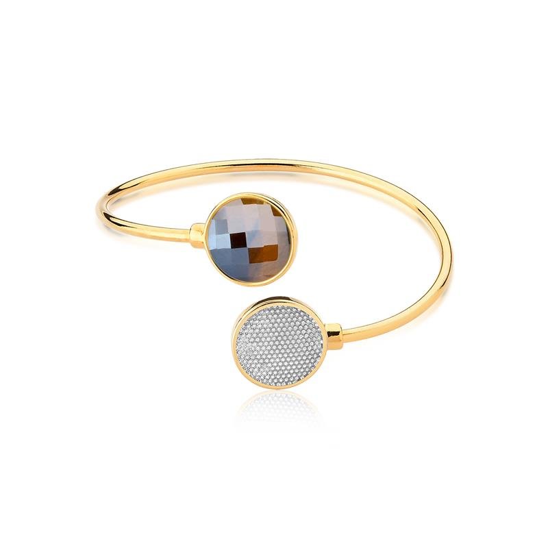 PULSEIRA FOLHEADO A OURO E RÓDIO BRANCO