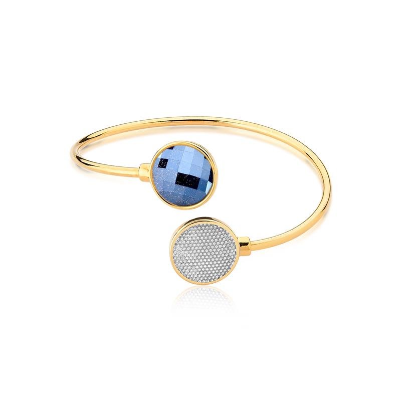 PULSEIRA FOLHEADO A OURO E RÓDIO BRANCO