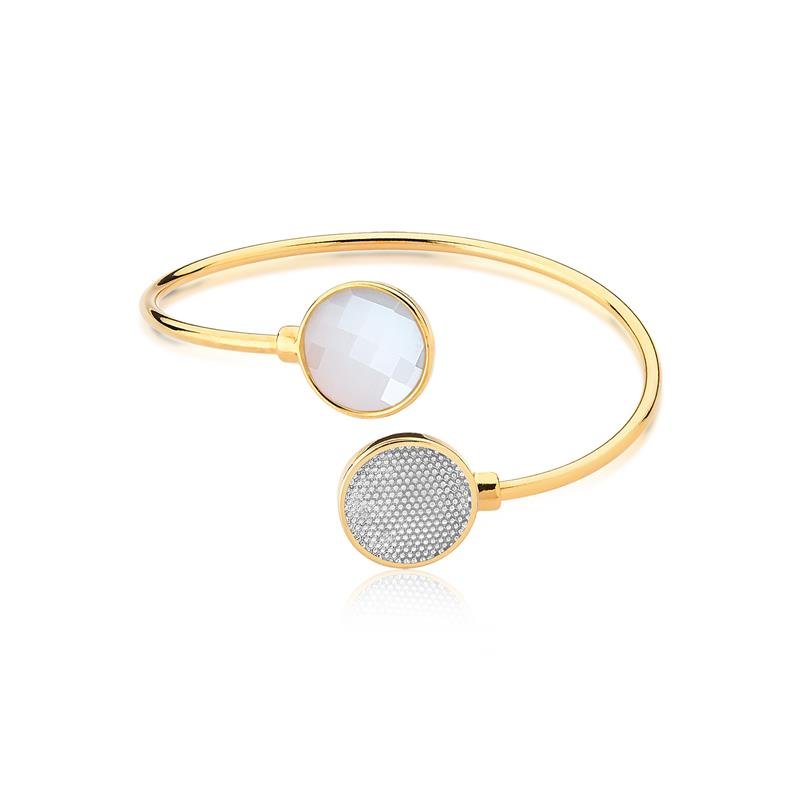 PULSEIRA FOLHEADO A OURO E RÓDIO BRANCO
