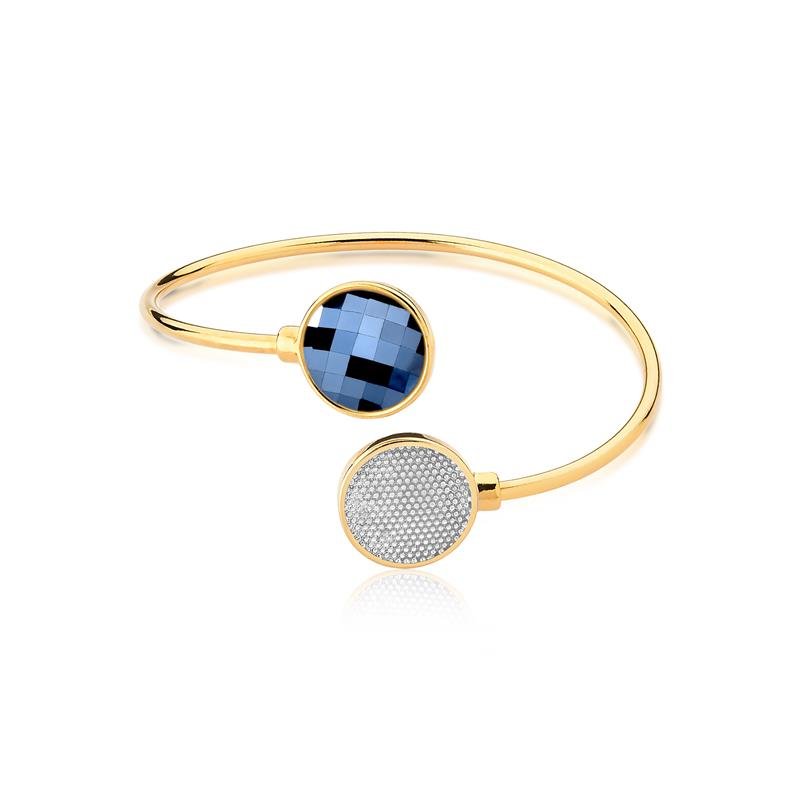 PULSEIRA FOLHEADO A OURO E RÓDIO BRANCO