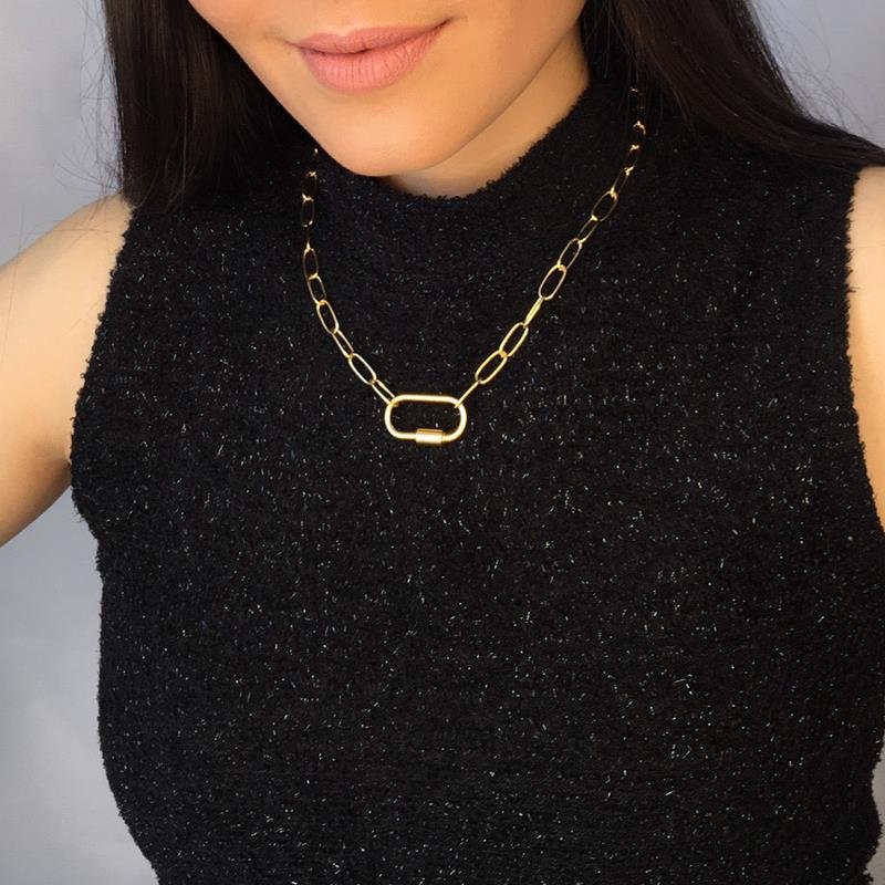 CORRENTE/CHOKERS FOLHEADO A OURO