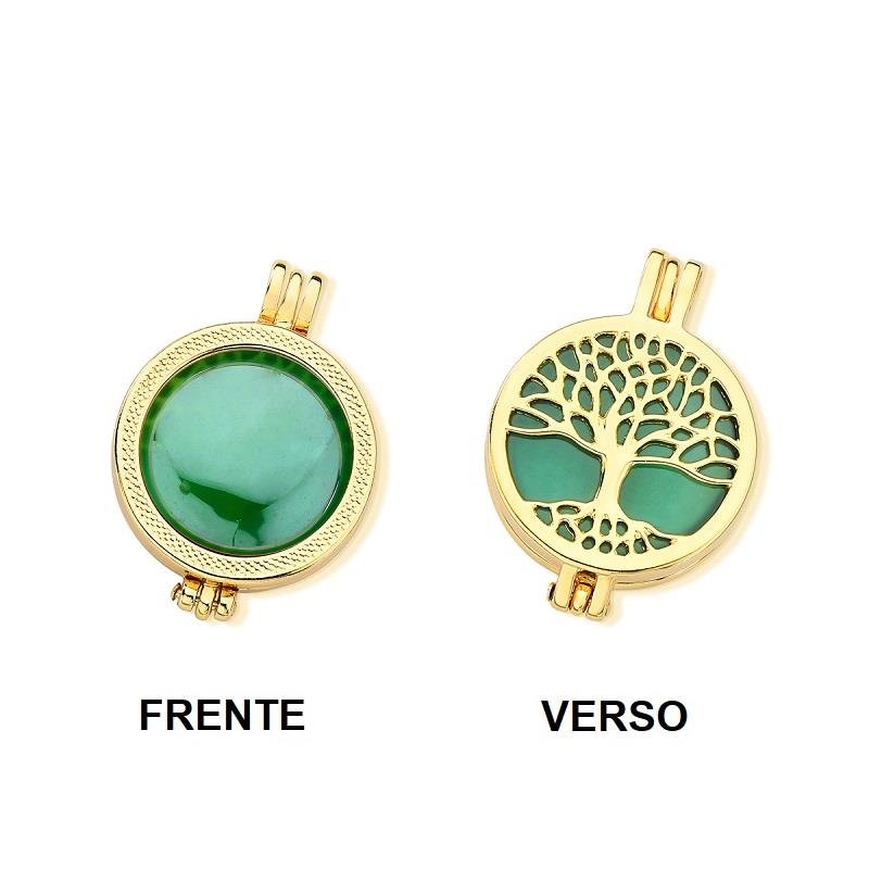 COMBO RELICÁRIO FOLHEADO A OURO COM EFEITO PEROLADO