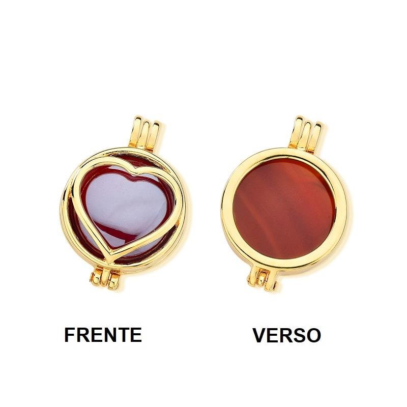COMBO RELICÁRIO FOLHEADO A OURO COM EFEITO PEROLADO