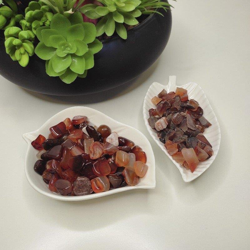 KIT DE PEDRAS NATURAIS POLIDAS DE 250G - ÁGATA VERMELHA