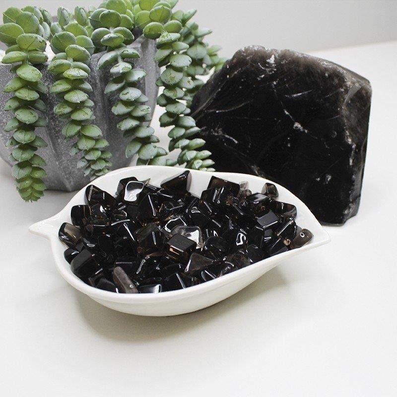 KIT DE PEDRAS NATURAIS POLIDAS 250G - OBSIDIANA FUMÊ