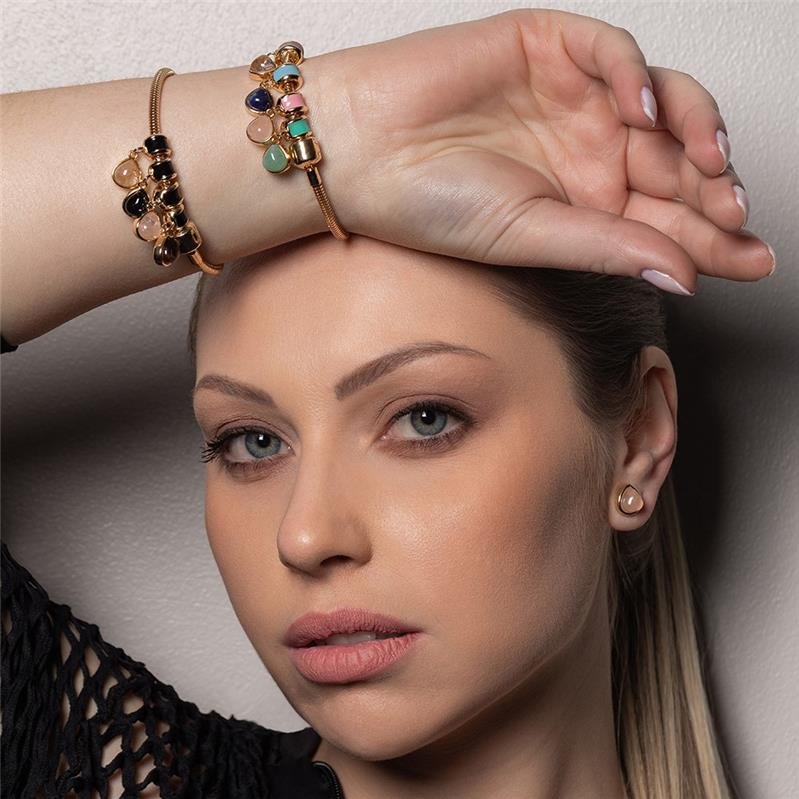 BERLOQUE FOLHEADO A OURO COM ESMALTE VERDE