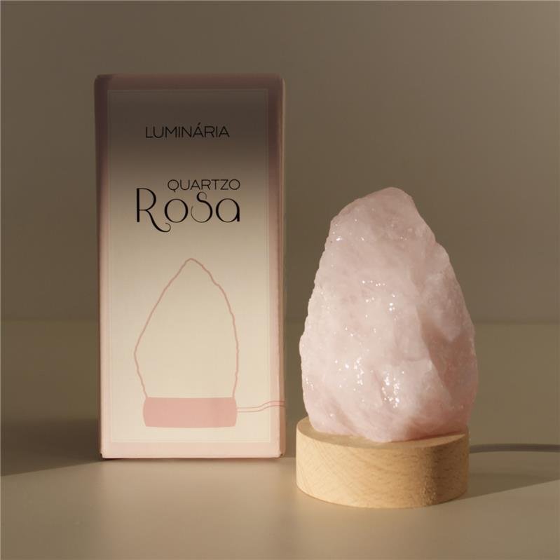 LUMINÁRIA PEQUENA LUZ BRANCA - QUARTZO ROSA