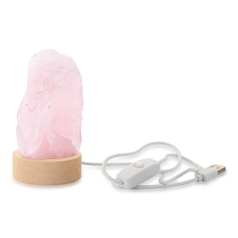 LUMINÁRIA PEQUENA LUZ BRANCA - QUARTZO ROSA