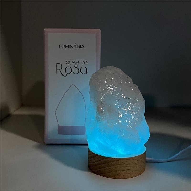 LUMINÁRIA PEQUENA LUZ COLORIDA - QUARTZO ROSA