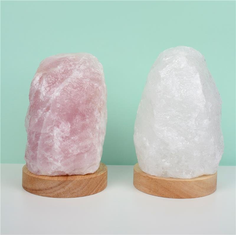 LUMINÁRIA GRANDE LUZ BRANCA - QUARTZO ROSA
