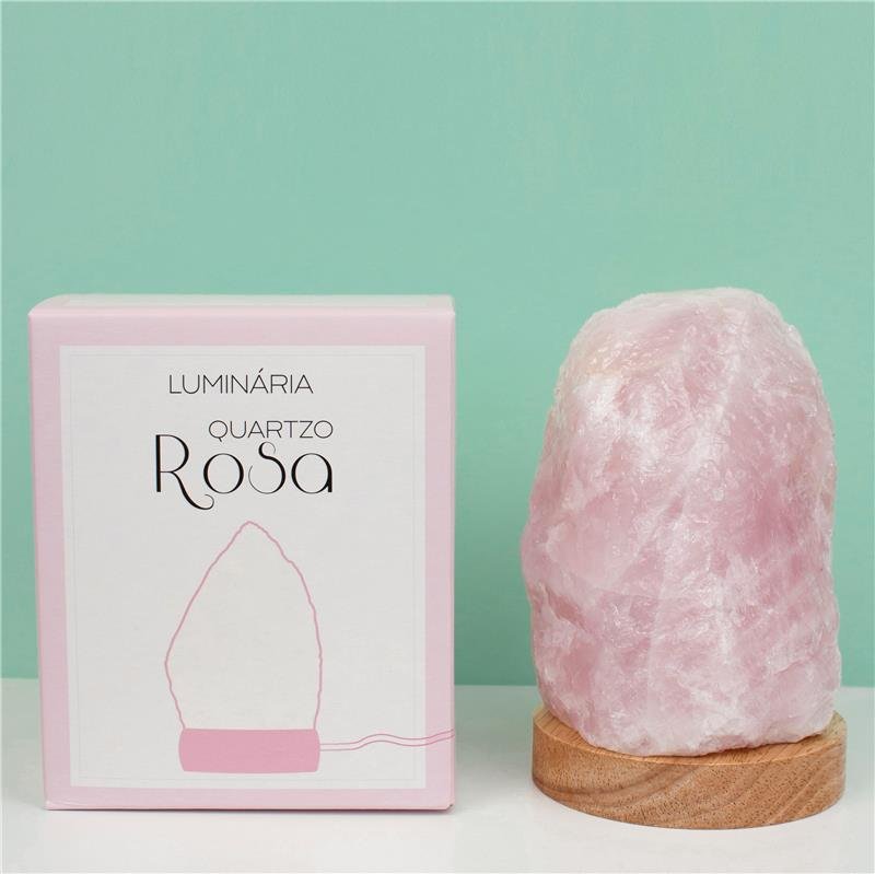 LUMINÁRIA GRANDE LUZ COLORIDA - QUARTZO ROSA