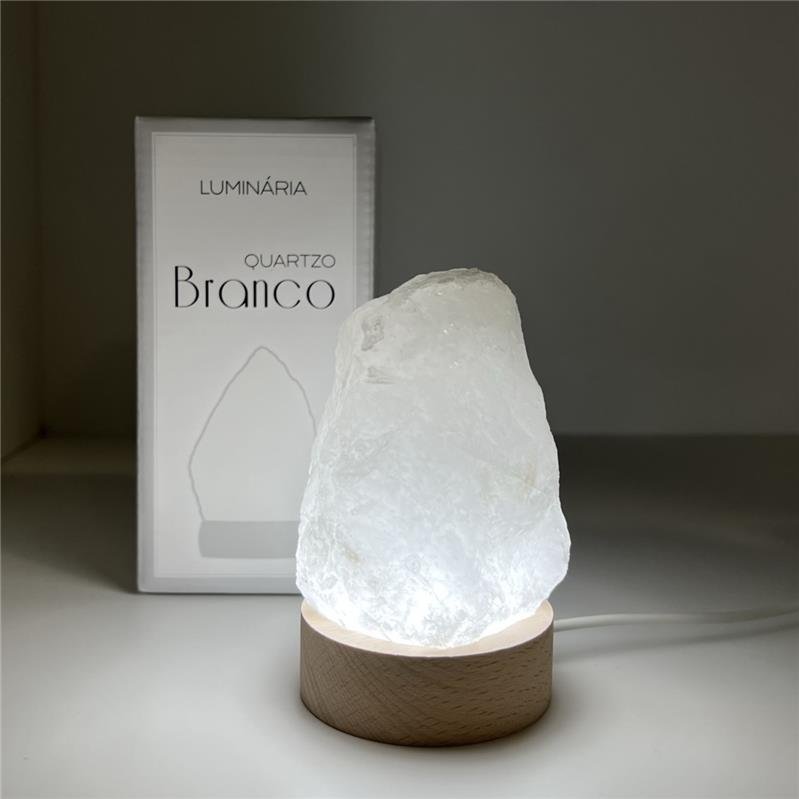 LUMINÁRIA PEQUENA LUZ BRANCA - QUARTZO BRANCO