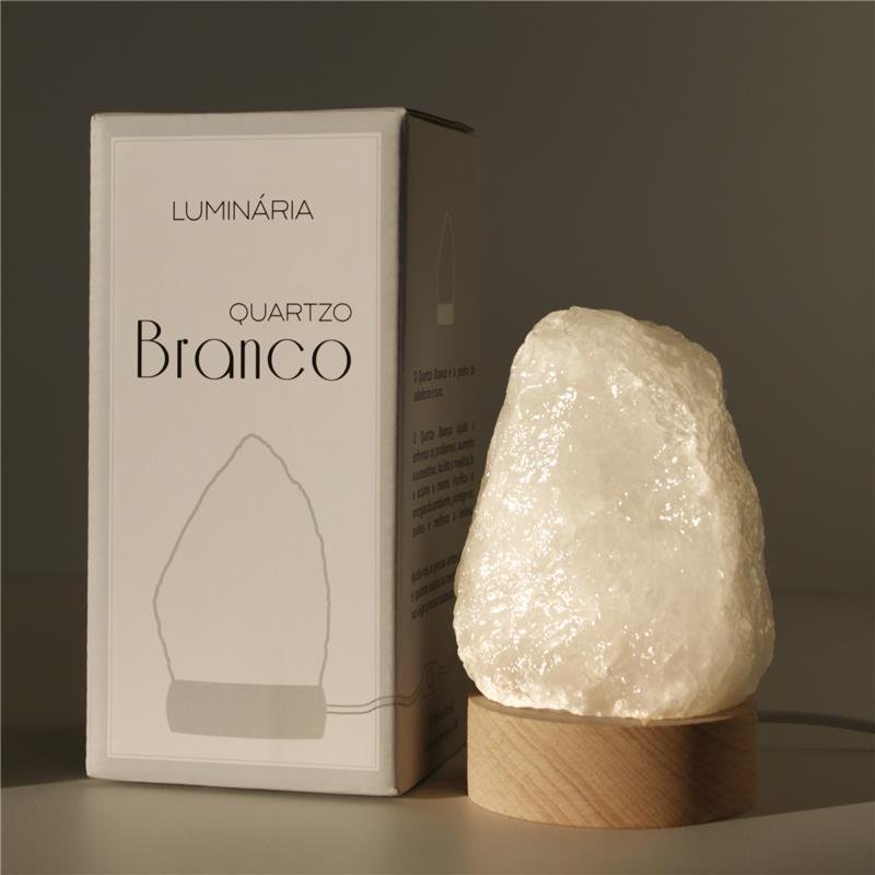 LUMINÁRIA PEQUENA LUZ BRANCA - QUARTZO BRANCO