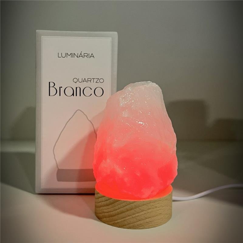 LUMINÁRIA PEQUENA LUZ COLORIDA - QUARTZO BRANCO