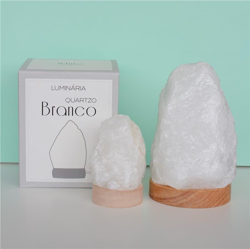 LUMINÁRIA GRANDE LUZ COLORIDA - QUARTZO BRANCO