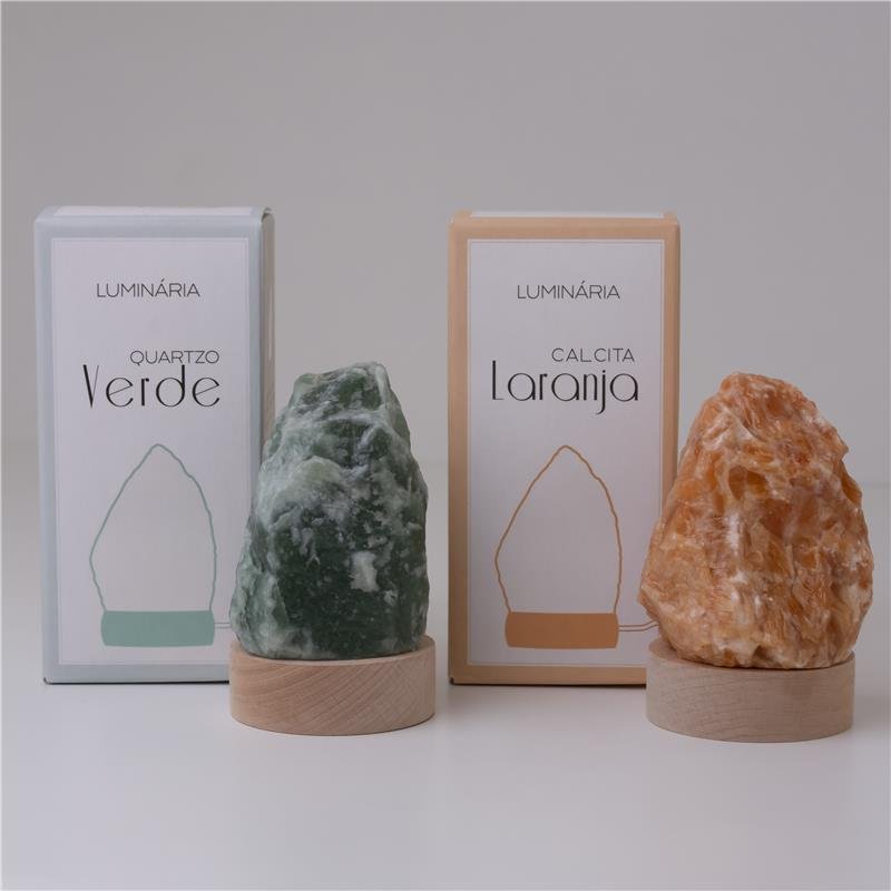 LUMINÁRIA PEQUENA LUZ COLORIDA - CALCITA LARANJA